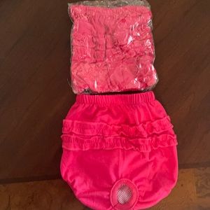 2 Pink Dog Diapers with ruffles